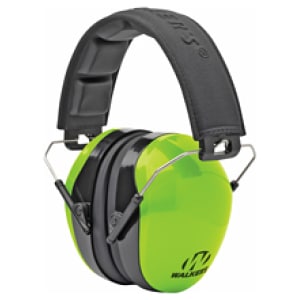 Walkers Advanced Protection passive earmuffs 26 dB NRR lime green black over-the-head