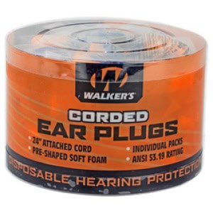 Walkers corded foam ear plugs 50 pair orange with blue cord 32 dB