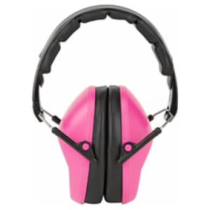 Walker's Pro Low Profile Folding Muff pink and black over-the-head hearing protection