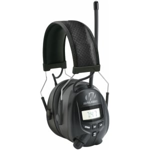 Walkers AM/FM digital muff, black electronic earmuffs with 25 dB NRR