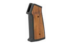 Sharps Bros AR-15 billet 6061-T6 aluminum grip with Brazilian Cherry wood inserts and two 5.5 inch M-LOK panels