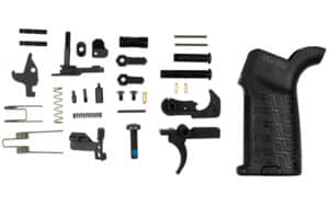 CMMG Zeroed Lower Parts Kit MK3 308 components in black matte with color-coded packets