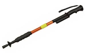 PSP Zap Hike-N-Strike 950,000V telescoping stun staff in orange, adjusted length shown