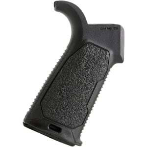 Strike Industries AR Overmolded Enhanced Pistol Grip, black, 20 degrees, rubberized textured surface
