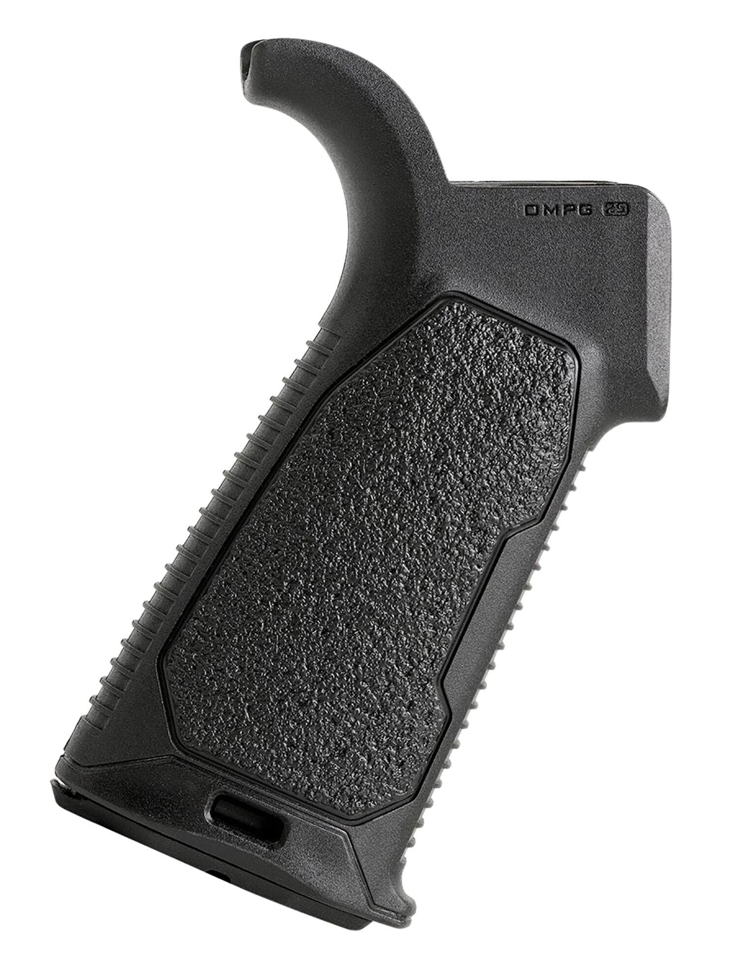 Strike Industries AR Overmolded Enhanced Pistol Grip, black, 20 degrees, rubberized textured surface