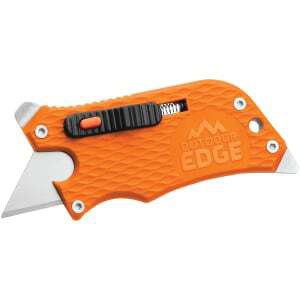 Outdoor Edge SWB10C SlideWinder 3.50" Long, Plain Utility Blade, Orange GNR/SS Handle, Screwdriver, Bottle Opener