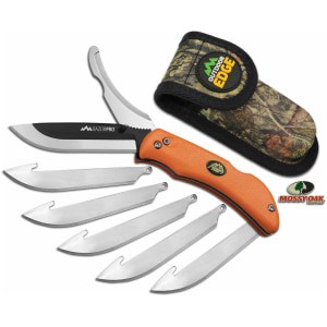 Outdoor Edge RO20C RazorPro 3.50" Folding Razor/Gut Plain/Saw 420J2 Stainless Steel Blade FRN Orange Handle