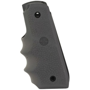 Hogue overmolded rubber pistol grip with finger grooves for Ruger 22/45 MKIV in slate grey