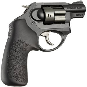 Hogue Tamer black rubber cushion grip for Ruger LCR/LCRx with Cobblestone checkering and no finger grooves