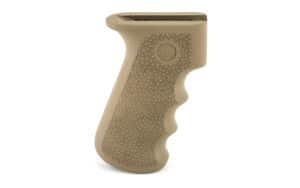 Hogue OverMolded AK-47/AK-74 rubber grip in Flat Dark Earth with finger grooves and Cobblestone texture