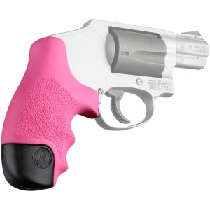 Hogue OverMolded Tamer pink cobblestone rubber grip for S&W J-Frame and Bodyguard