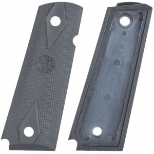 Hogue Colt Government .45 1911 checkered rubber grip panels in pewter