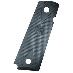 Hogue OverMolded black rubber grip panels for 1911 Government with diamond pattern