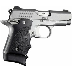 Hogue rubber grip for Kimber Micro 9 in cobblestone black with finger grooves