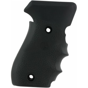 Hogue overmolded black rubber grips for SIG Sauer P220, finger grooves, cobblestone finish