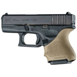 Hogue HandAll Beavertail Grip Sleeve for Glock 26/27 Flat Dark Earth rubber grip sleeve