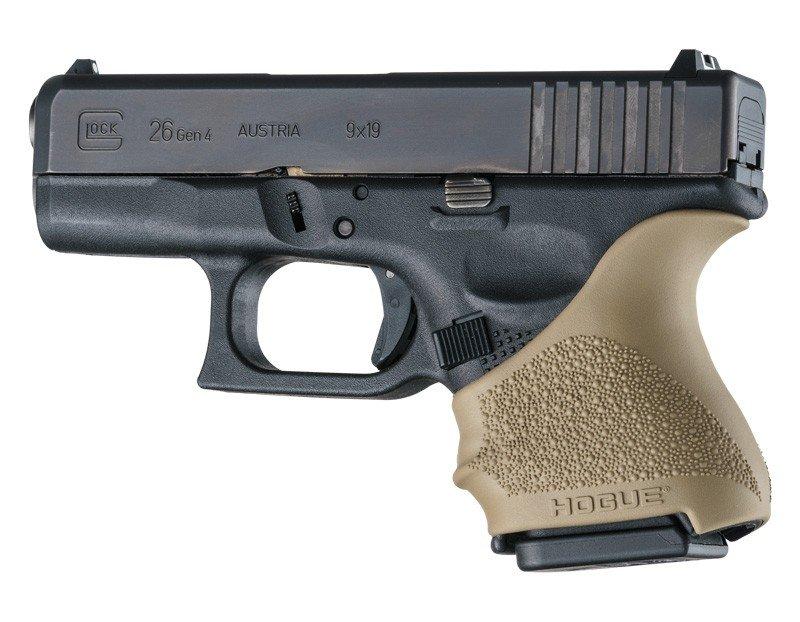 Hogue HandAll Beavertail Grip Sleeve for Glock 26/27 Flat Dark Earth rubber grip sleeve