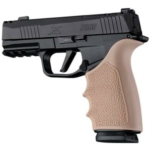 Hogue HandAll beavertail grip sleeve for Sig Sauer P365 XMacro in Flat Dark Earth, Cobblestone texture
