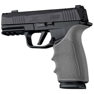 Hogue HandAll beavertail grip sleeve for Sig Sauer P365 XMacro in slate grey with Cobblestone texture