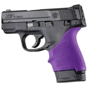 Hogue HandAll purple beavertail grip sleeve for Glock 26 M&P Shield Ruger LC9