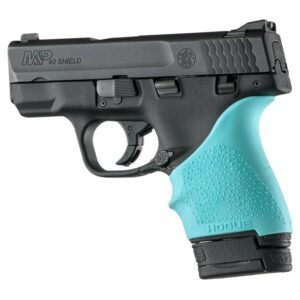 Hogue HandAll beavertail grip sleeve aqua for S&W M&P Shield and Ruger LC9