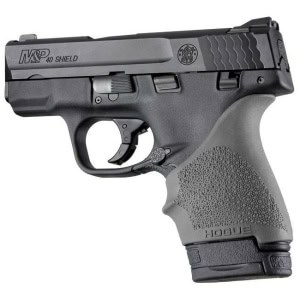 Hogue HandAll beavertail handgun grip sleeve slate grey for S&W M&P Shield and Ruger LC9