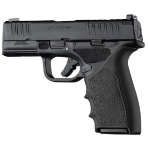 Hogue HandAll Beavertail grip sleeve for Springfield Hellcat Pro in black with Cobblestone texture