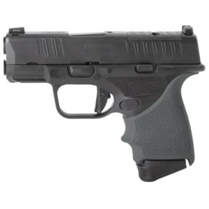 Hogue HandAll beavertail grip sleeve for Springfield Armory Hellcat in Slate Grey, Cobblestone texture