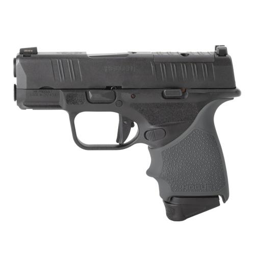 Hogue HandAll beavertail grip sleeve for Springfield Armory Hellcat in Slate Grey, Cobblestone texture