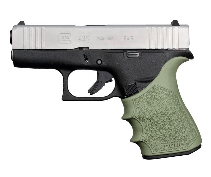 Hogue HandAll beavertail grip sleeve OD Green for Glock 43X/48