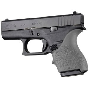 Hogue HandAll Beavertail grip sleeve in Slate Grey for Glock 42 and 43