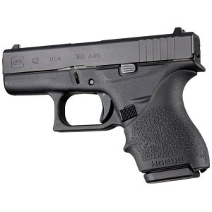 Hogue HandAll Beavertail Grip Sleeve for Glock 42/43 in black with cobblestone texture