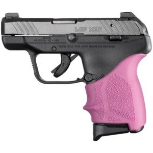 Hogue HandAll beavertail grip sleeve for Ruger LCP MAX in pink with cobblestone texture