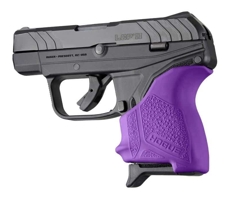 Hogue HandAll beavertail grip sleeve in purple for Ruger LCP II