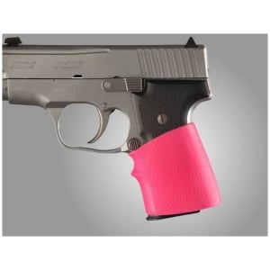 Hogue HandAll Jr. pink textured rubber grip sleeve for small pistols