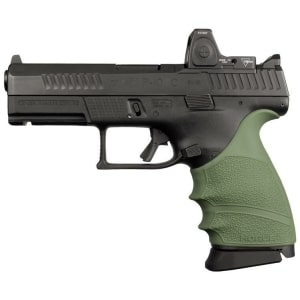 Hogue HandAll Beavertail Grip Sleeve for CZ P-10 Compact 9mm in OD Green