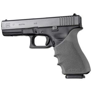 Hogue HandAll beavertail handgun grip sleeve in slate grey for Glock Gen 3-4