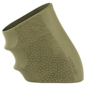 Hogue HandAll full-size OD Green slip-on rubber grip sleeve with textured cobblestone surface