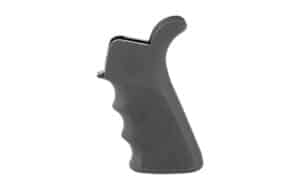 Hogue OverMolded AR-15 Beavertail Grip Gray with cobblestone texture and finger grooves