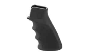 Hogue OverMolded rubber pistol grip for AR-15/M16, black matte, finger grooves, cobblestone texture