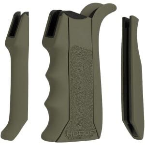 Hogue modular overmolded AR-15/M16 pistol grip in OD Green with finger grooves and interchangeable straps