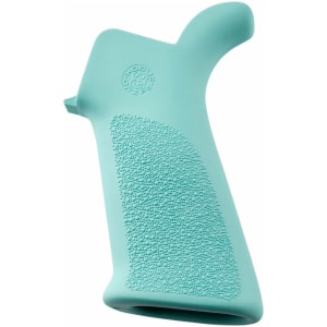 Hogue OverMolded beavertail Cobblestone aqua blue rubber pistol grip for AR-15 M16