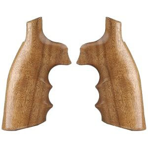 Hogue Fancy Hardwood Goncalo Alves handgun grip with finger grooves for S&W K/L frame square butt