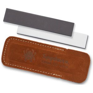 Spyderco 303MF Double Stuff Sharpening Stone Ceramic Stone Sharpener Medium/Fine Black/White