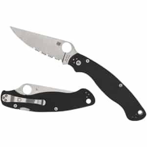Spyderco C36GP2 Military 2 4" Folding Plain Stonewashed CPM S30V SS Blade/Black Textured G10 Handle Includes Pocket Clip