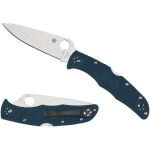 Spyderco C10FPK390 Endura 4 Lightweight 3.80" Folding Plain Stonewashed K390 Steel Blade Includes Pocket Clip
