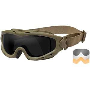 Wiley X SP293T Spear Goggles Smoke Gray/Clear/Light Rust Lenses Tan Frame