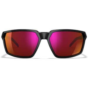 Wiley X Sierra M/L Red Mirror lens shooting glasses with Gloss Black frame