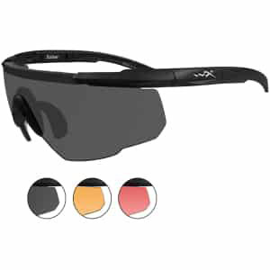 Wiley X Saber 309 safety glasses matte black frame with smoke gray lenses