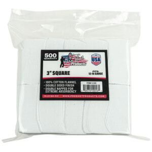 COTTON FLANNEL CLEANING PATCHES - 12-16 GAUGE, 500 COUNT